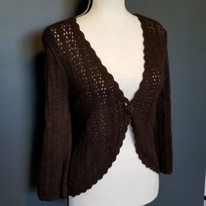 Christopher & Banks Sweaters - CHRISTOPHER & BANKS Brown Crocheted Cardigan NWT Christopher & Banks Sweaters - CHRISTOPHER & BANKS Brown Crocheted Cardigan NWT